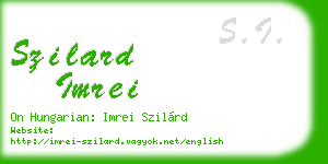 szilard imrei business card